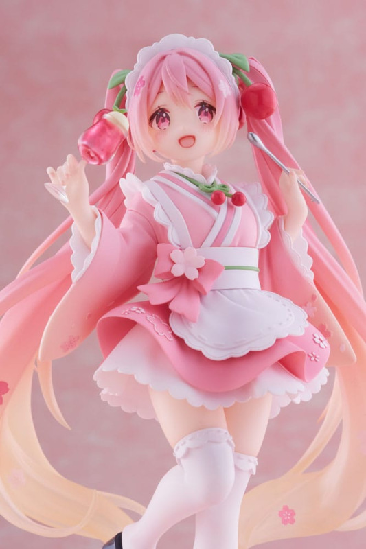 Hatsune Miku PVC Statue Newley Written Sakura Miku Japanese Cafe Ver. Reissue 18 cm 8