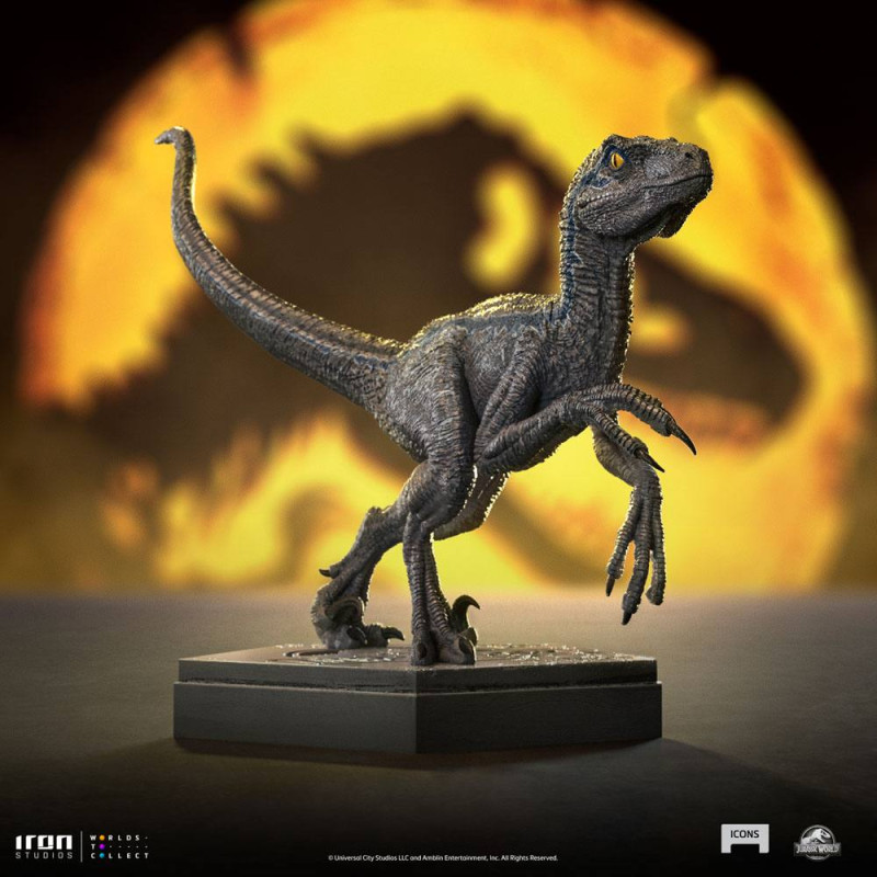 Jurassic World Icons Statue Velociraptor Blue 9 cm 8