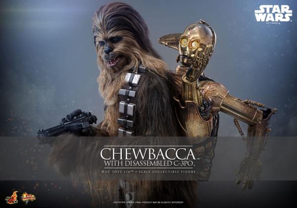 Star Wars Episode V Movie Masterpiece Action Figure 1/6 Chewbacca with Disassembled C-3PO 36 cm