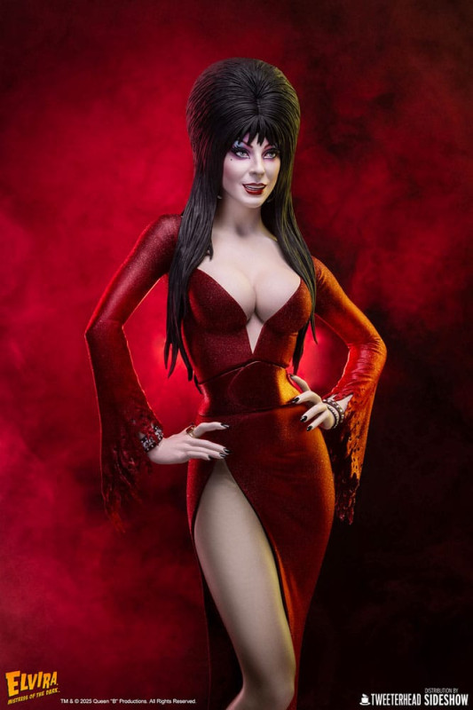 Elvira: Mistress of the Dark Maquette 1/4 Elvira (Red Glitter Dress) 48 cm 2