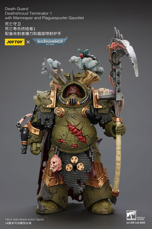 Warhammer 40k Action Figure 1/18 Death Guard Deathshroud Terminator 1 with Manreaper and Plaguespurt