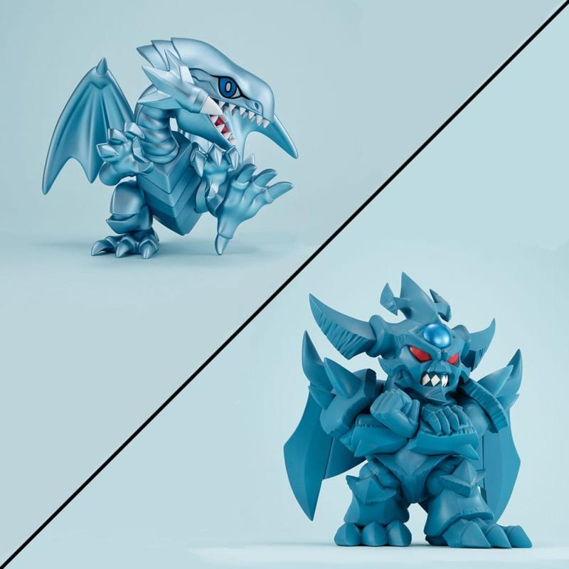 Yu-Gi-Oh! Duel Monsters Megatoon PVC Statue Blue Eyes White Dragon & Obelisk the Tormentor (with gif