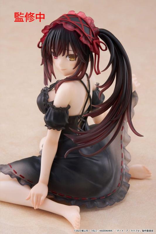 Date A Live V PVC Statue Desktop Cute Figure Kurumi Tokisaki Nightwear Ver. 13 cm