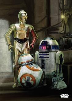 Star Wars Metal Poster Force Awakens Droids 32 x 45 cm